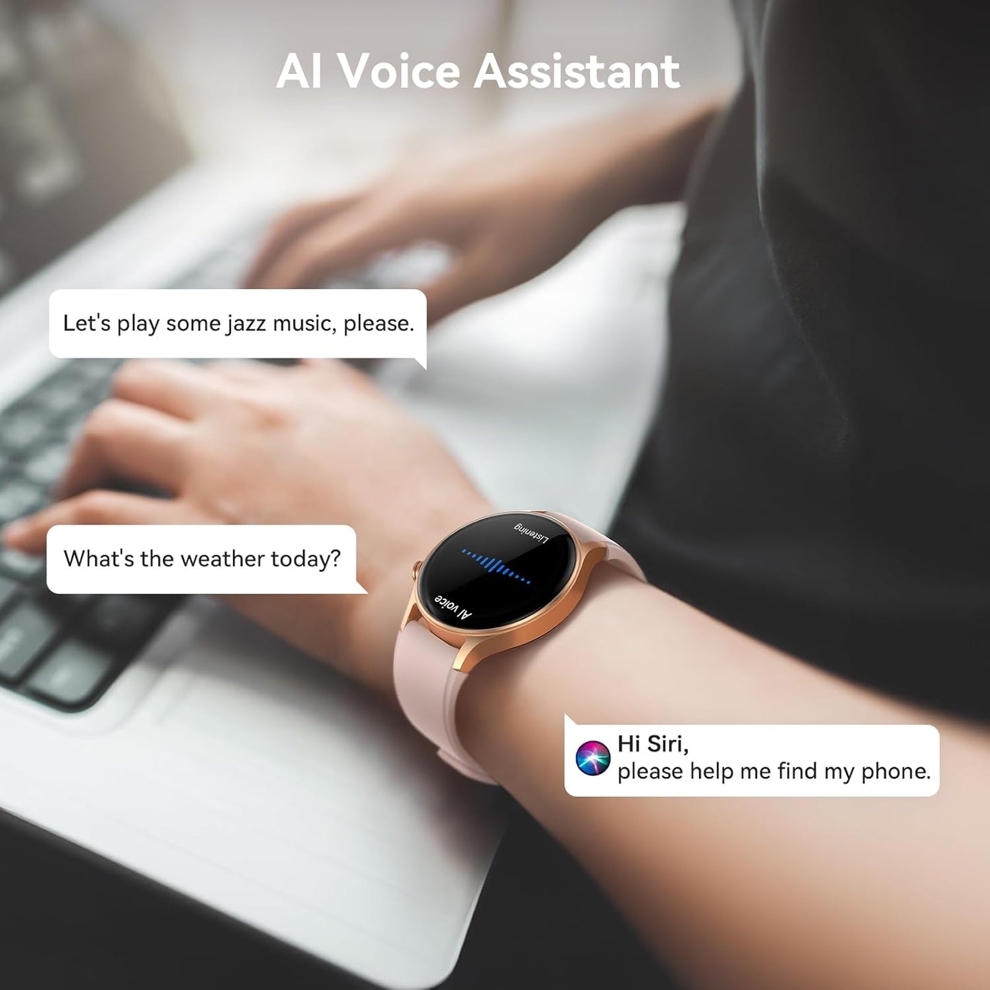 Women’s AMOLED Smartwatch – Call Answer, Fitness & Health Tracker, Waterproof