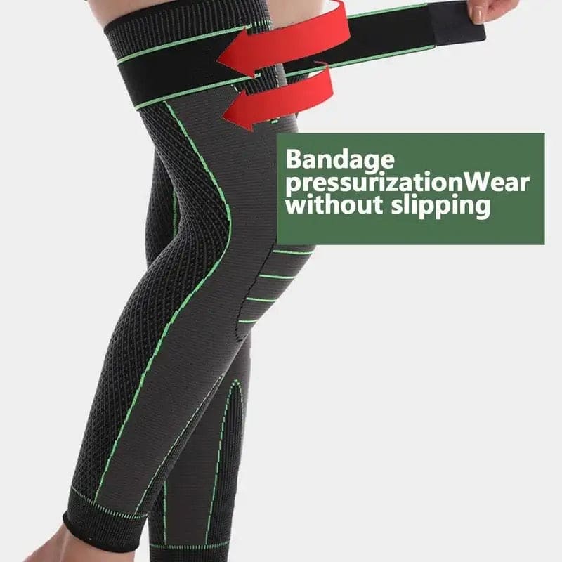 Compression Knee Pad With Strap, Long Full Legs Sleeve, Arthritis Relief Running Gym Sport Knee Pad, Elastic Long Kneepad Brace, Warm Belt Knee Massager, Leg Self Heating Support Knee Pad