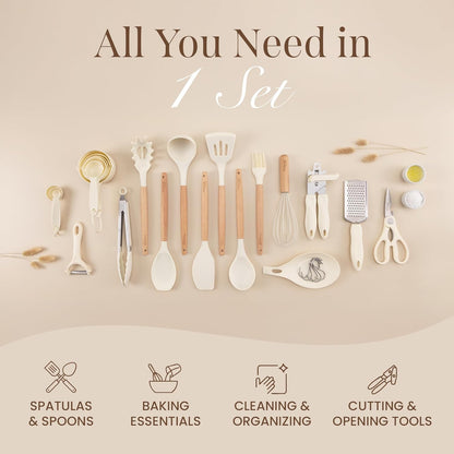 35-Piece Silicone Kitchen Utensil Set – Non-Stick, Heat Resistant