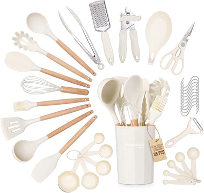 35-Piece Silicone Kitchen Utensil Set – Non-Stick, Heat Resistant