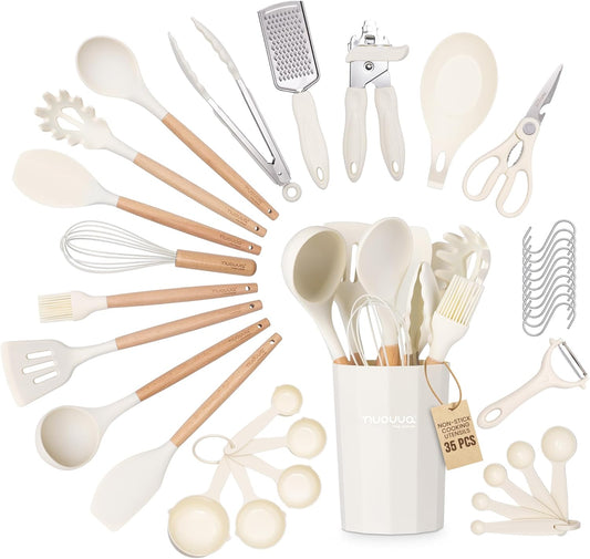 35-Piece Silicone Kitchen Utensil Set – Non-Stick, Heat Resistant