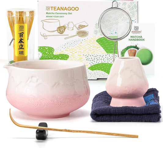 TEANAGOO Pink Matcha Tea Set – 7-Piece Ceremony Kit