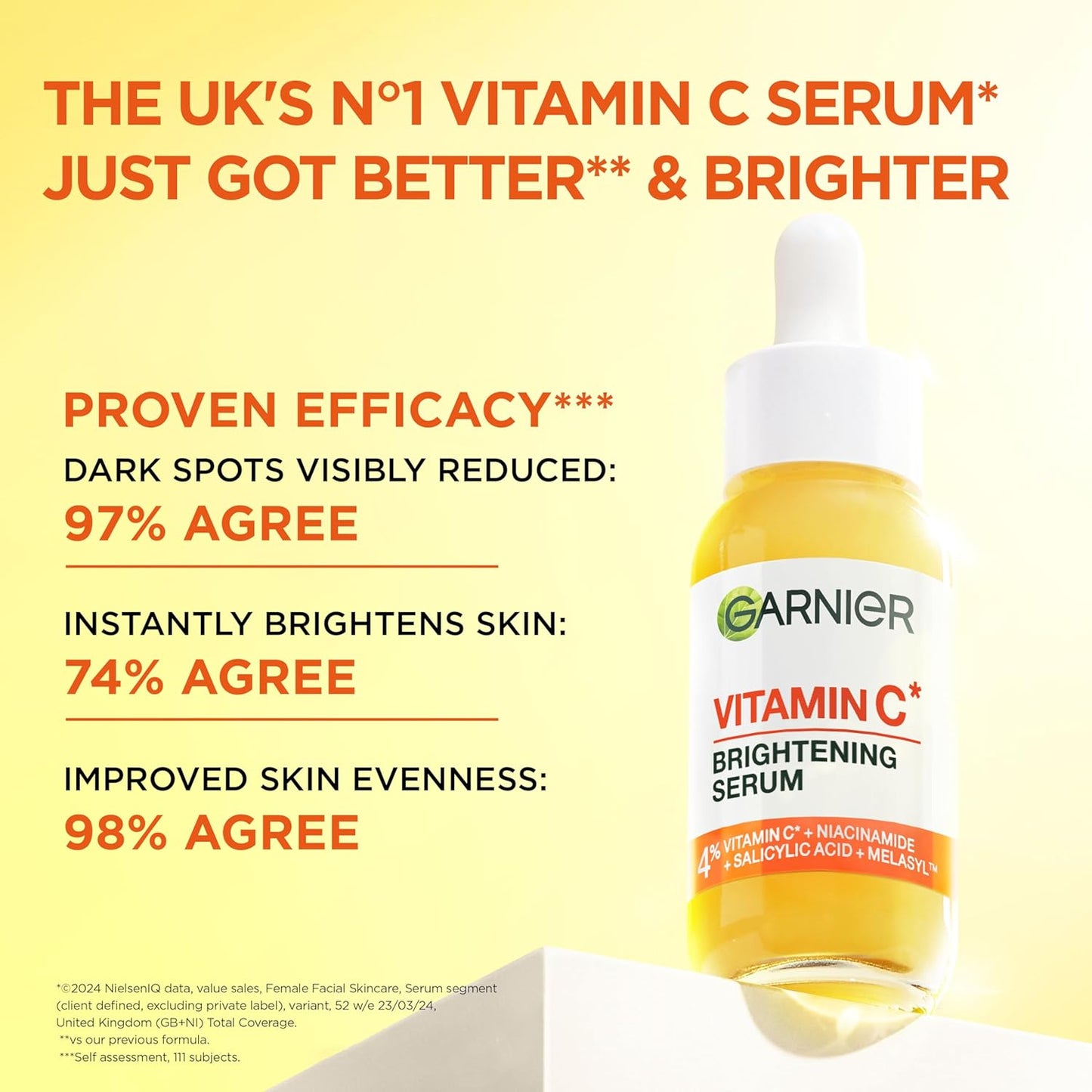 Garnier Vitamin C Brightening Face Serum – Dark Spot Reduction, 30ml