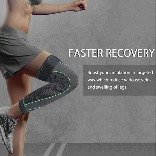 Compression Knee Pad With Strap, Long Full Legs Sleeve, Arthritis Relief Running Gym Sport Knee Pad, Elastic Long Kneepad Brace, Warm Belt Knee Massager, Leg Self Heating Support Knee Pad