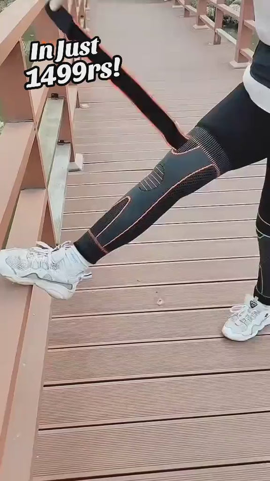 Compression Knee Pad With Strap, Long Full Legs Sleeve, Arthritis Relief Running Gym Sport Knee Pad, Elastic Long Kneepad Brace, Warm Belt Knee Massager, Leg Self Heating Support Knee Pad